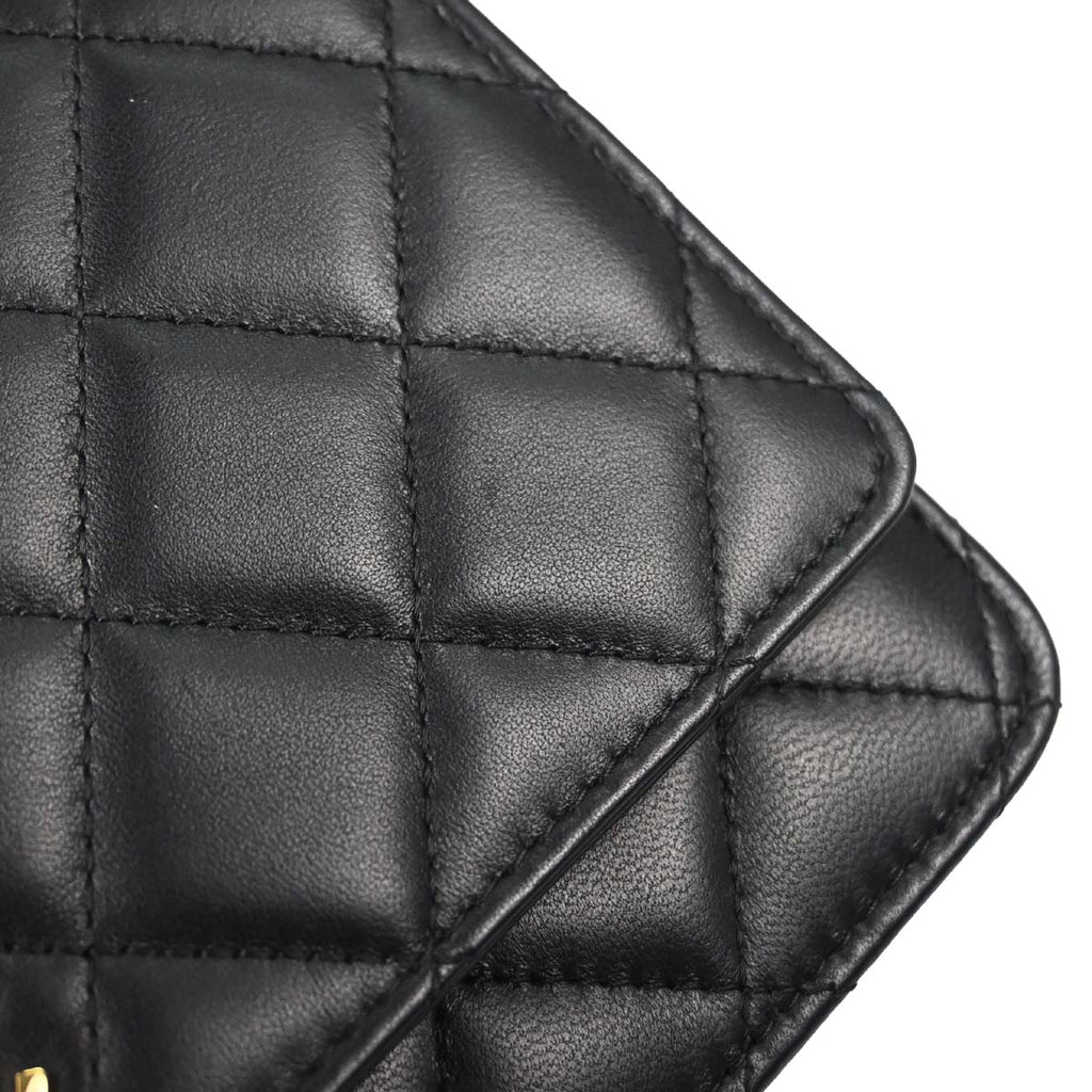 Chanel 2018 Black Lambskin Classic WOC Wallet on Chain Bag