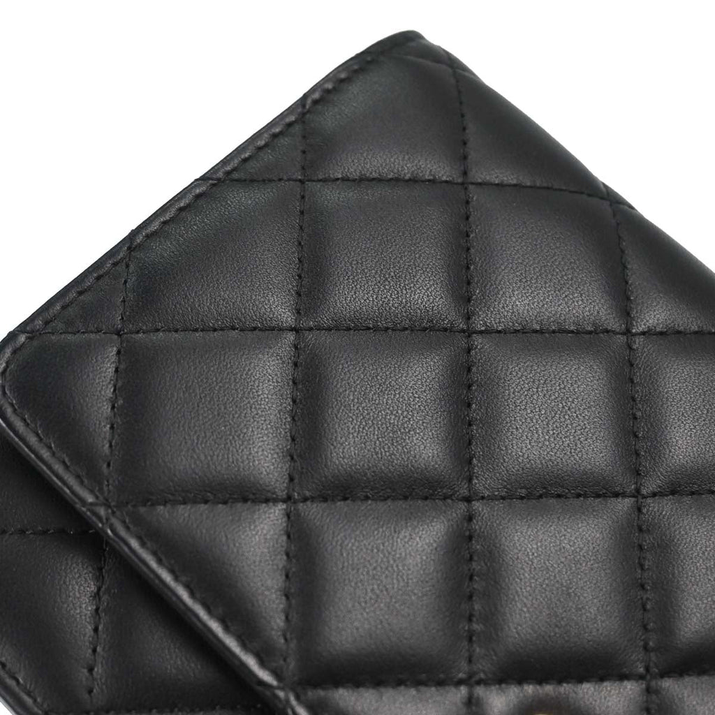 Chanel 2018 Black Lambskin Classic WOC Wallet on Chain Bag