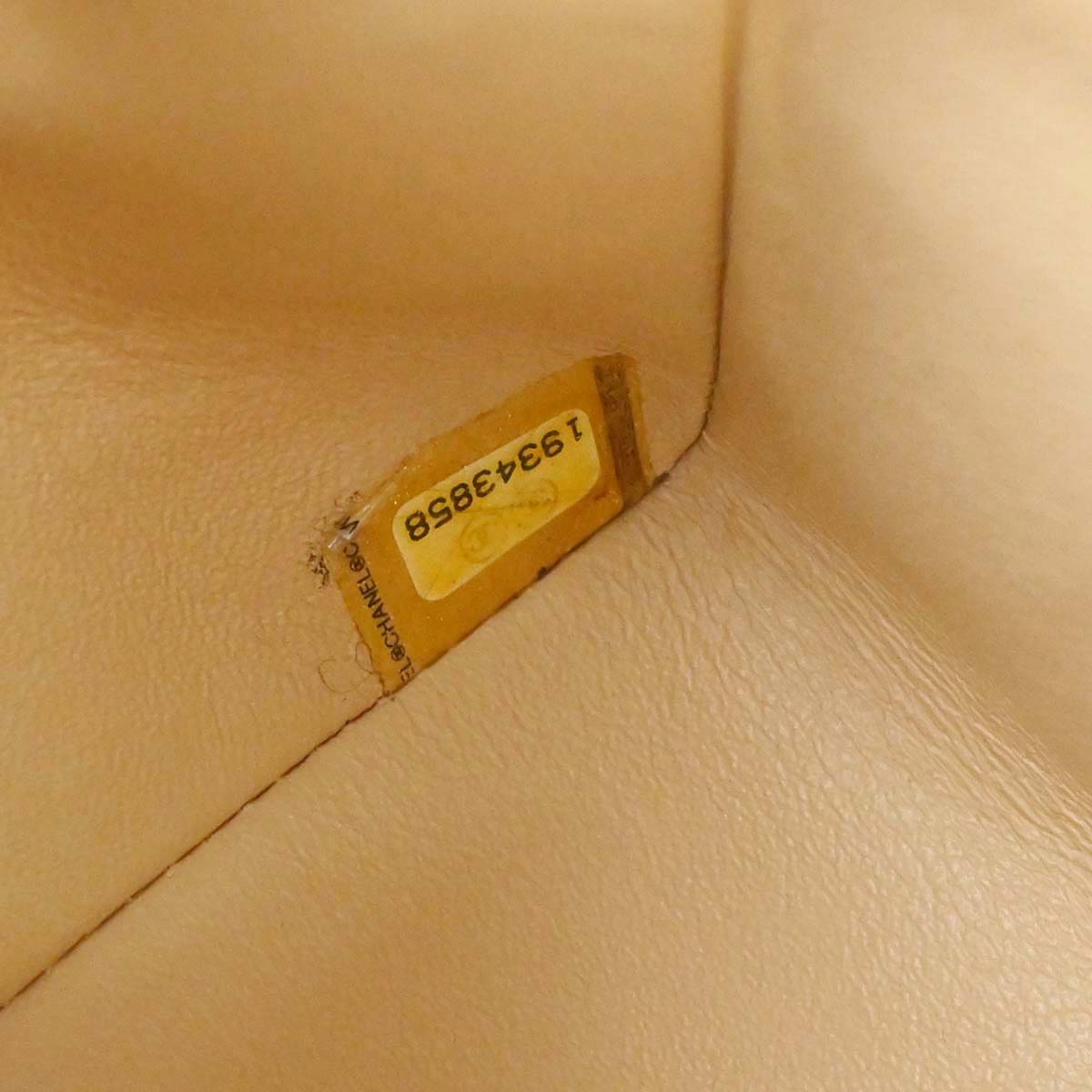 Chanel 2014 Beige Caviar Skin Medium Classic Double Flap Shoulder Bag
