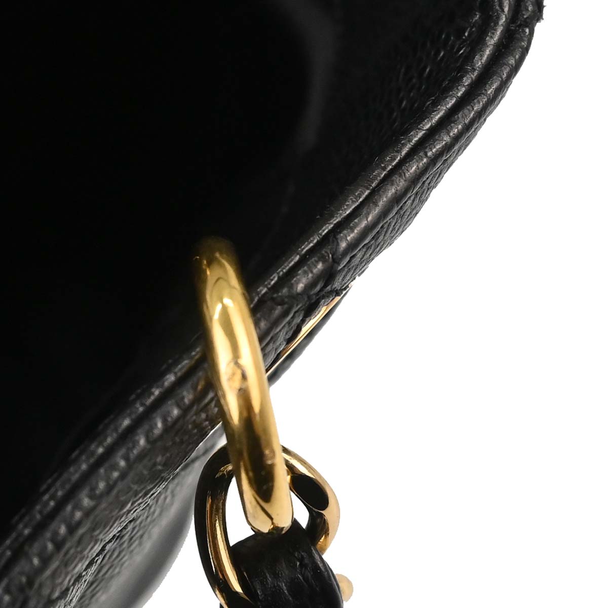 Chanel 2011 Black Caviar Skin Petite Shopping Tote PST Chain Handbag