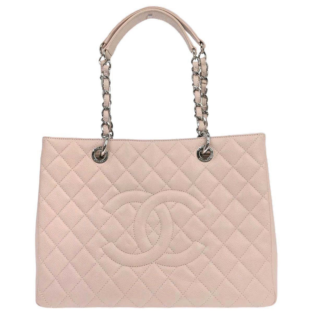 Chanel 2013-2014 Light Pink Caviar Skin Grand Shopping Tote GST Chain Handbag