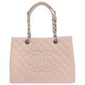 Chanel 2013-2014 Light Pink Caviar Skin Grand Shopping Tote GST Chain Handbag