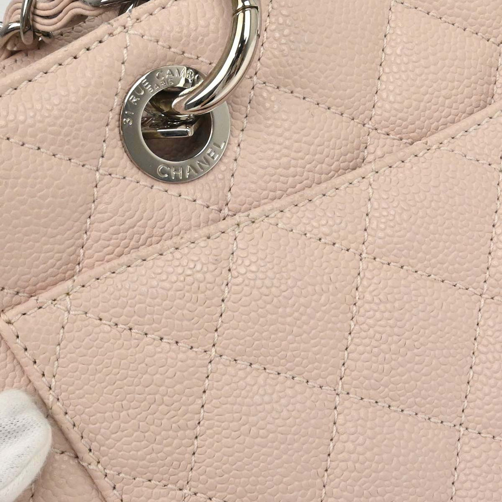 Chanel 2013-2014 Light Pink Caviar Skin Grand Shopping Tote GST Chain Handbag