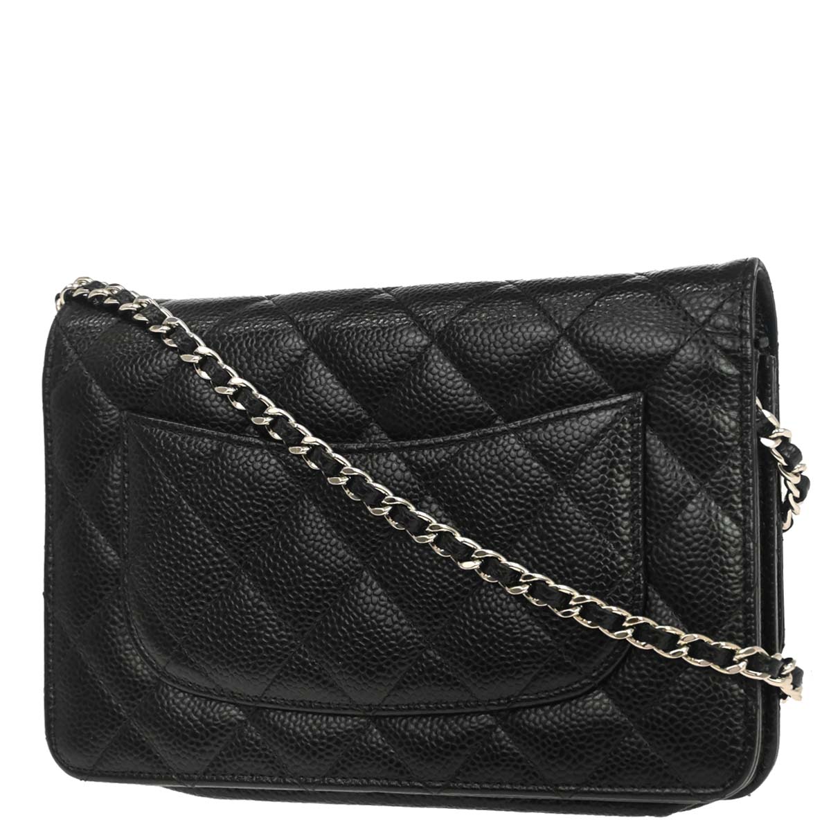 Chanel 2018 Black Caviar Skin Classic WOC Wallet on Chain Bag