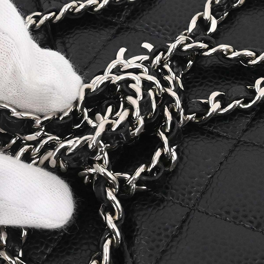 Chanel 2018 Black Caviar Skin Classic WOC Wallet on Chain Bag