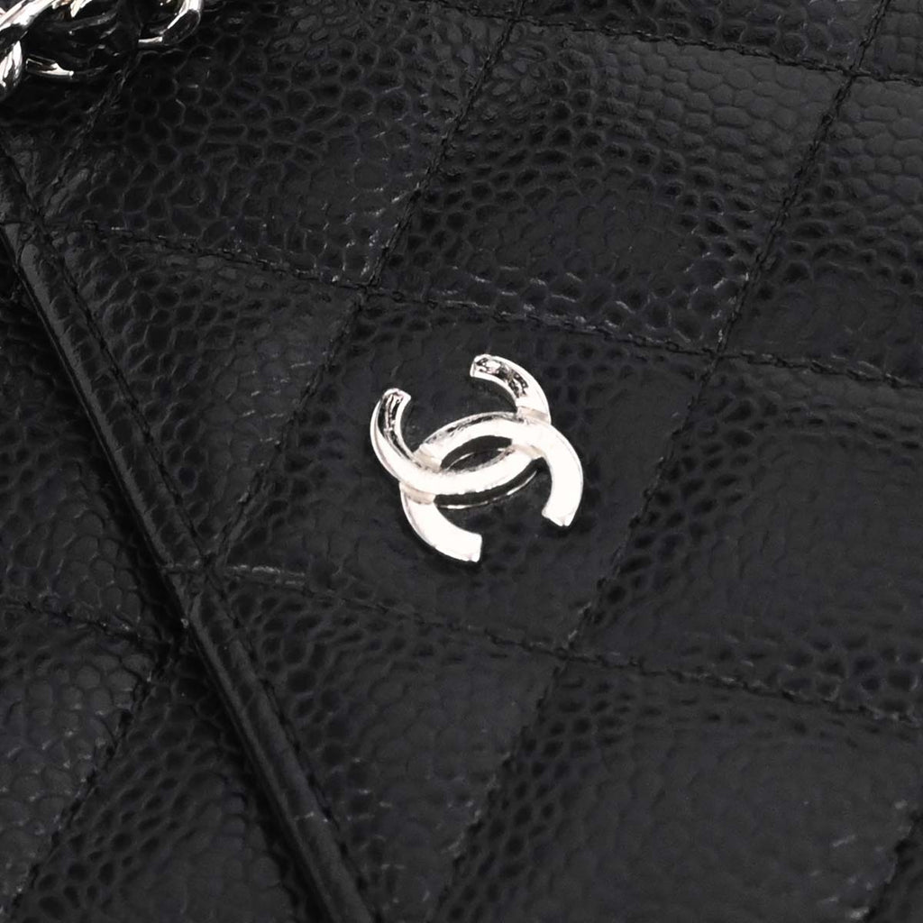 Chanel 2018 Black Caviar Skin Classic WOC Wallet on Chain Bag