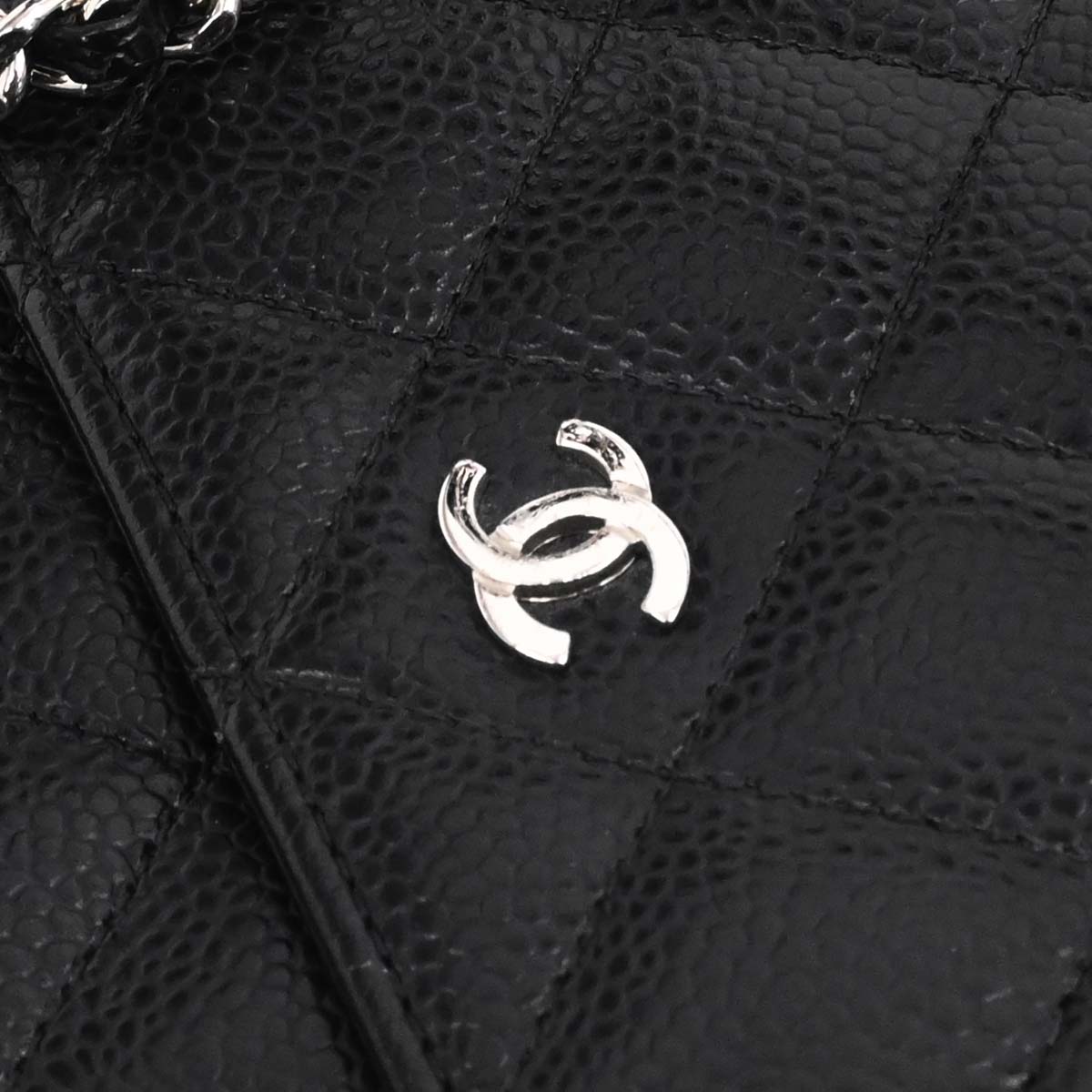Chanel 2018 Black Caviar Skin Classic WOC Wallet on Chain Bag