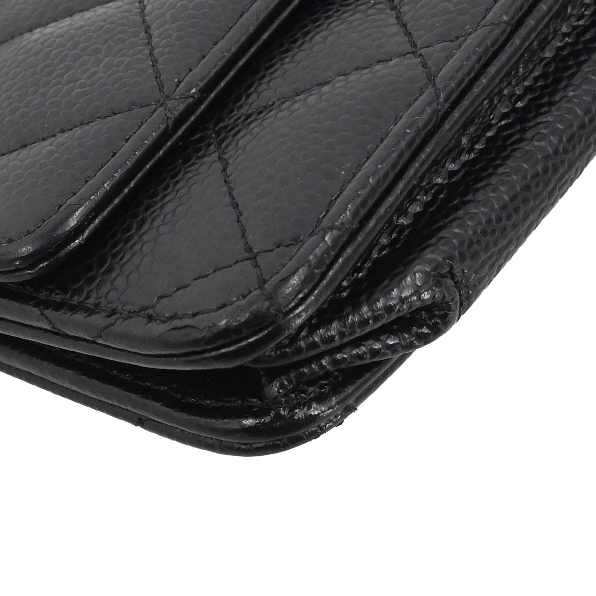 Chanel 2018 Black Caviar Skin Classic WOC Wallet on Chain Bag