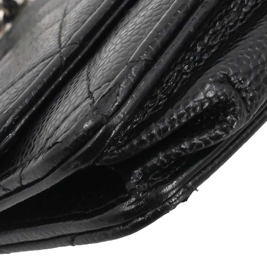 Chanel 2018 Black Caviar Skin Classic WOC Wallet on Chain Bag