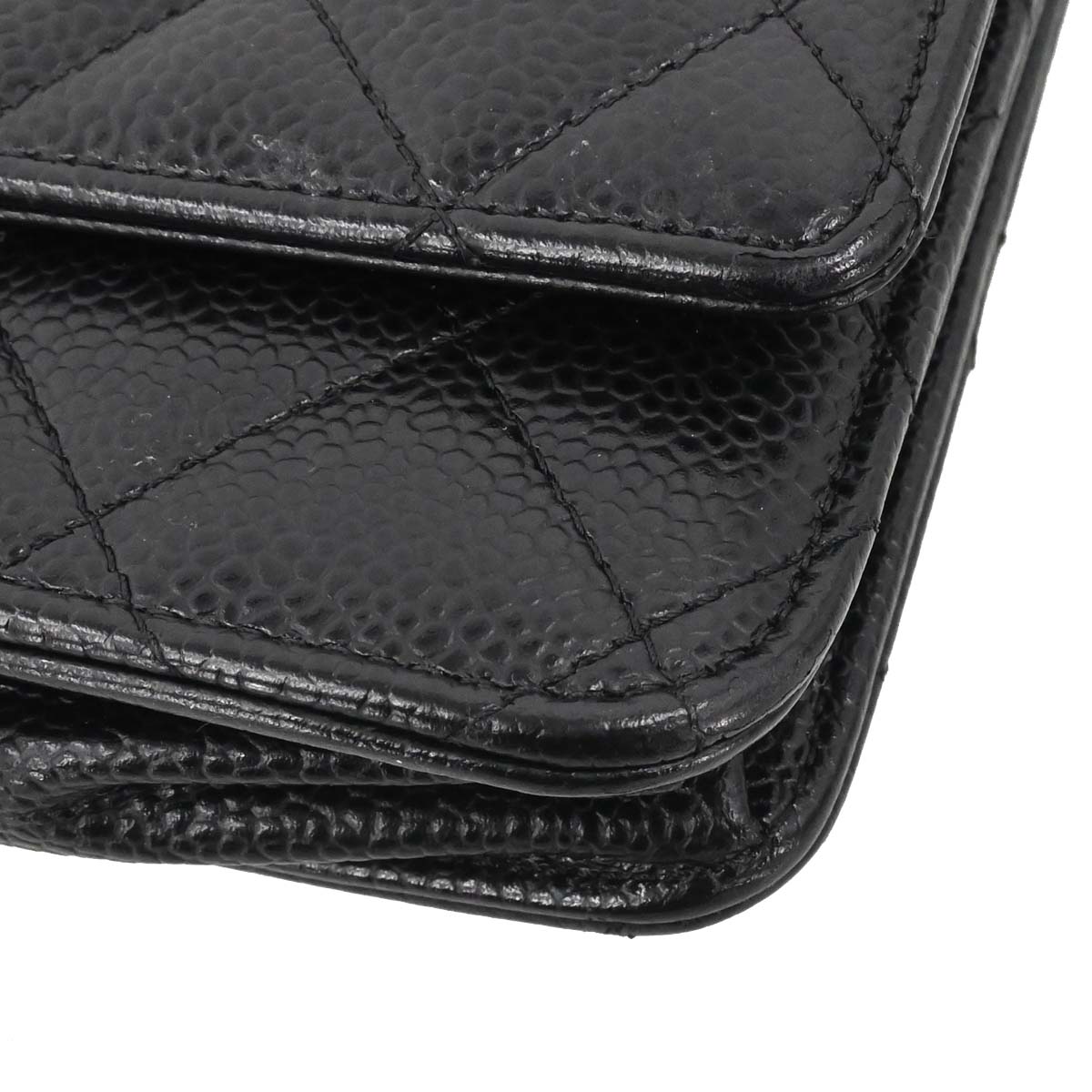 Chanel 2018 Black Caviar Skin Classic WOC Wallet on Chain Bag
