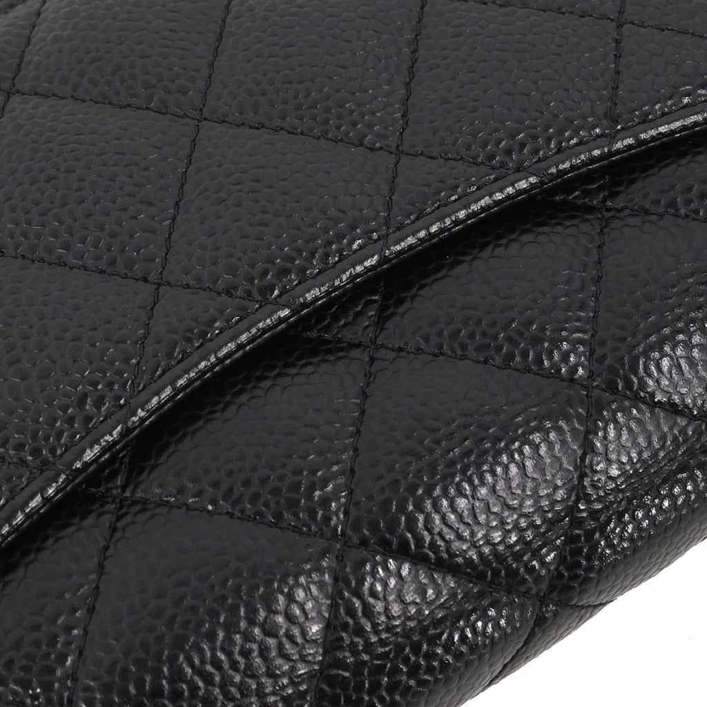 Chanel 2018 Black Caviar Skin Classic WOC Wallet on Chain Bag