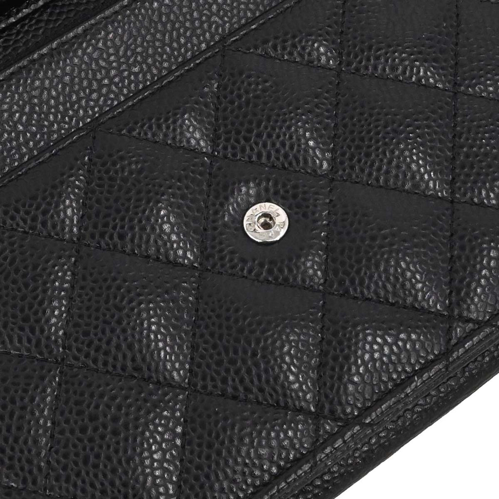 Chanel 2018 Black Caviar Skin Classic WOC Wallet on Chain Bag