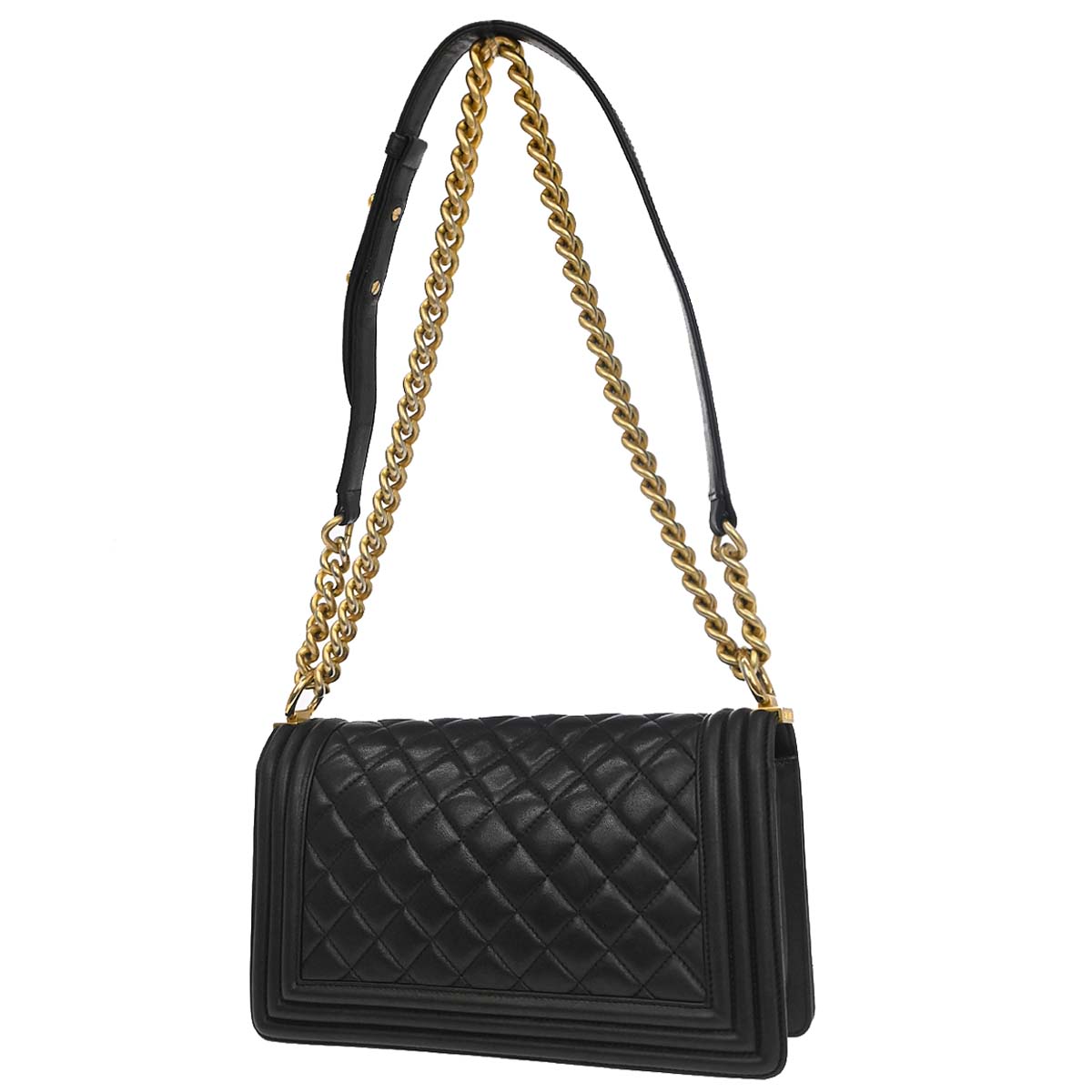 Boy Chanel 2017 Black Lambskin Medium Chain Shoulder Bag