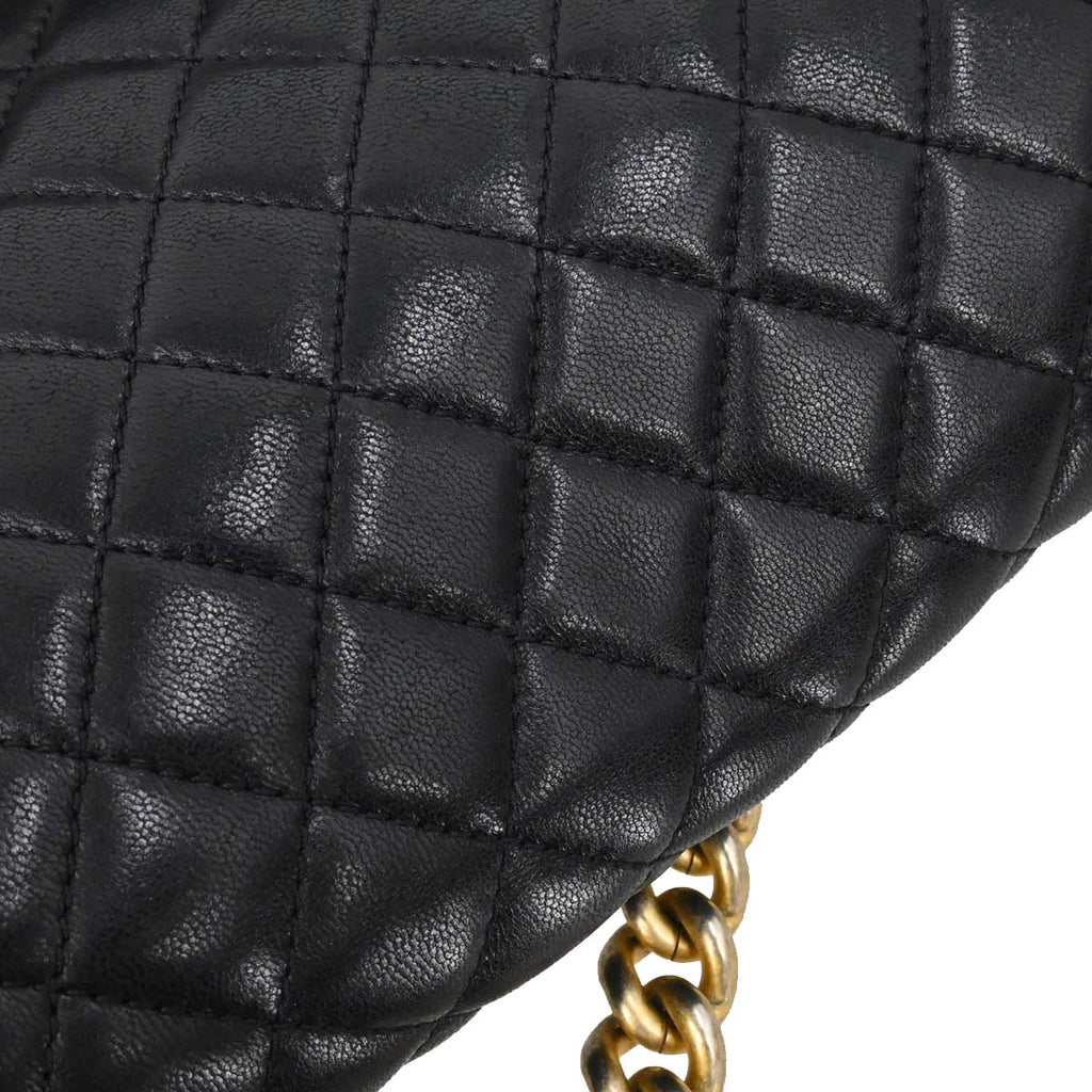 Boy Chanel 2017 Black Lambskin Medium Chain Shoulder Bag