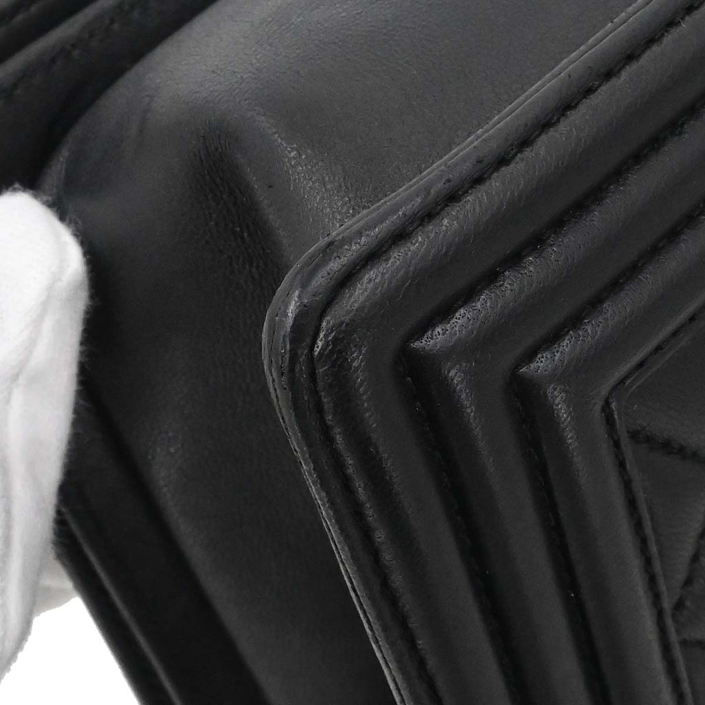 Boy Chanel 2017 Black Lambskin Medium Chain Shoulder Bag