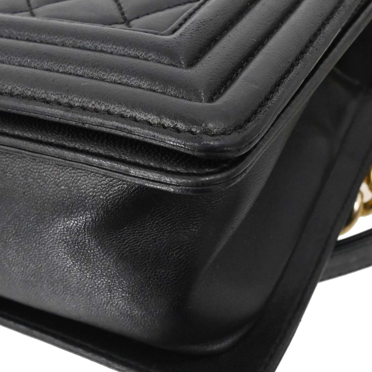 Boy Chanel 2017 Black Lambskin Medium Chain Shoulder Bag