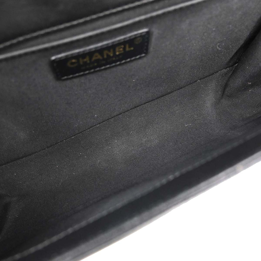 Boy Chanel 2017 Black Lambskin Medium Chain Shoulder Bag