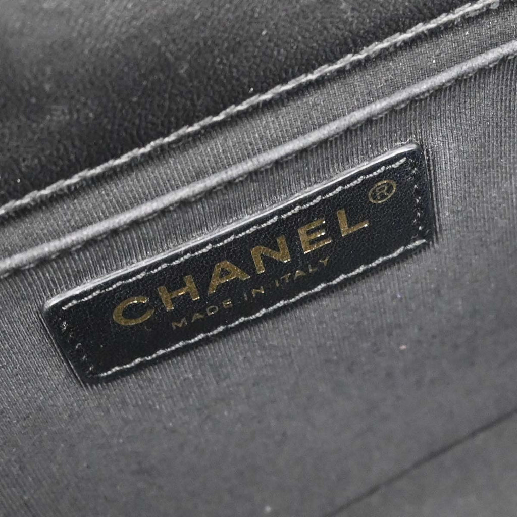 Boy Chanel 2017 Black Lambskin Medium Chain Shoulder Bag