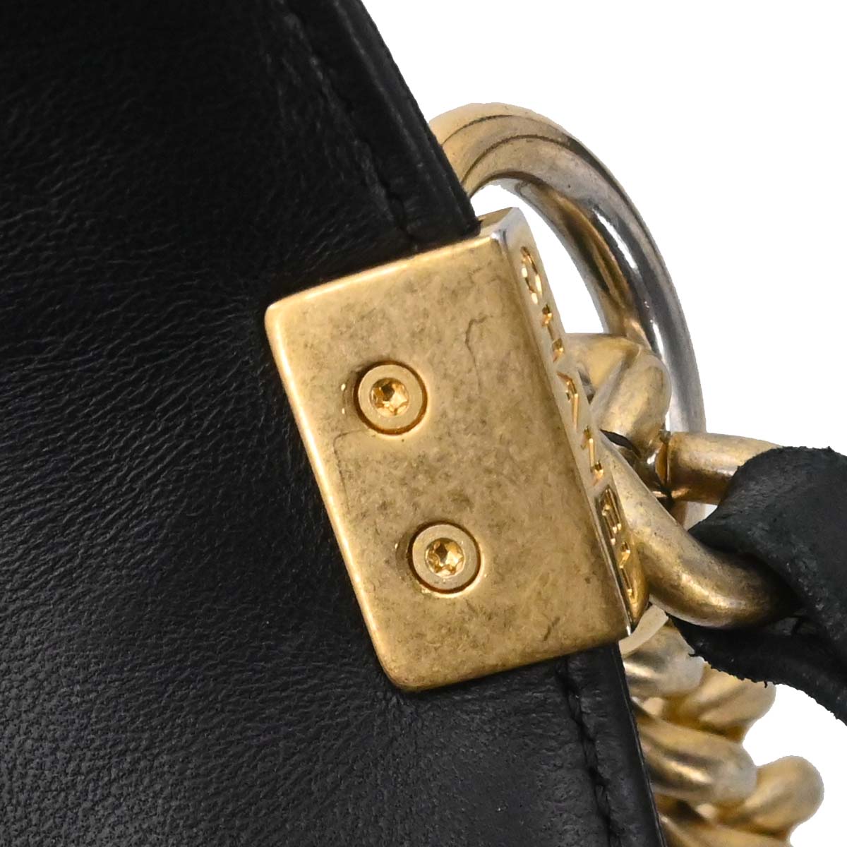 Boy Chanel 2017 Black Lambskin Medium Chain Shoulder Bag