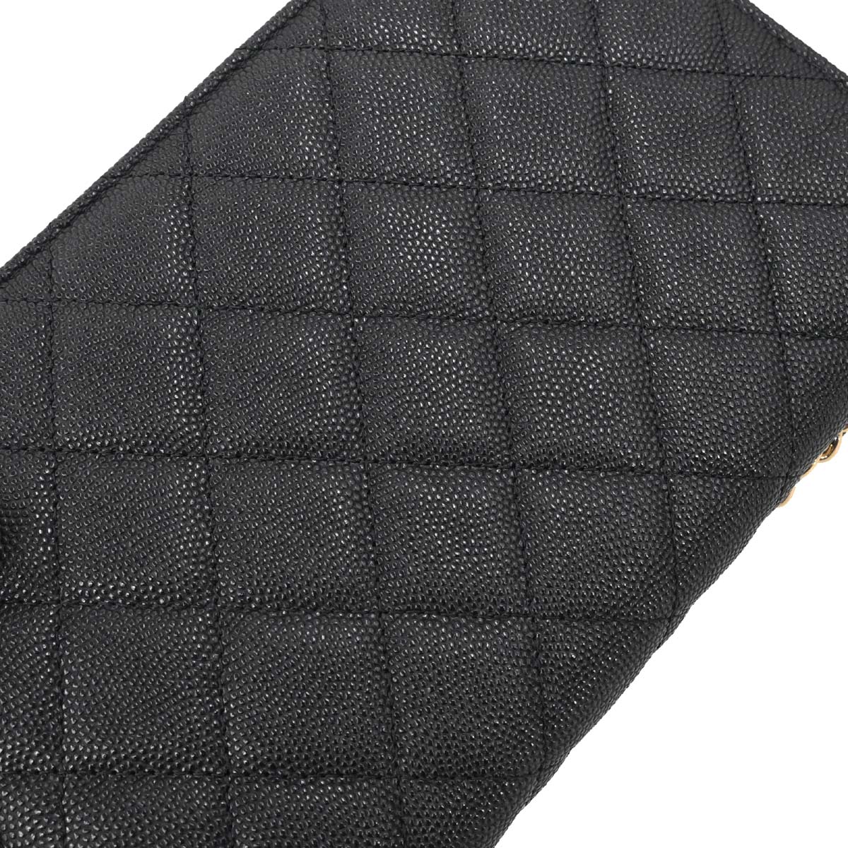 Chanel 2019 Black Caviar Skin CC Filigree WOC Wallet on Chain Bag