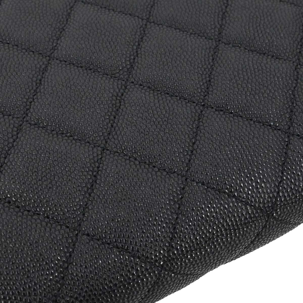Chanel 2019 Black Caviar Skin CC Filigree WOC Wallet on Chain Bag