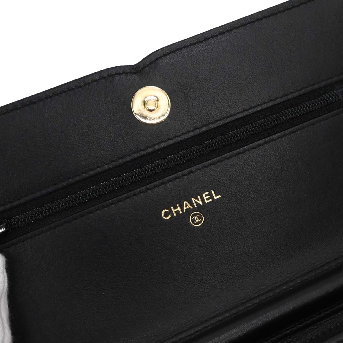 Chanel 2019 Black Caviar Skin CC Filigree WOC Wallet on Chain Bag