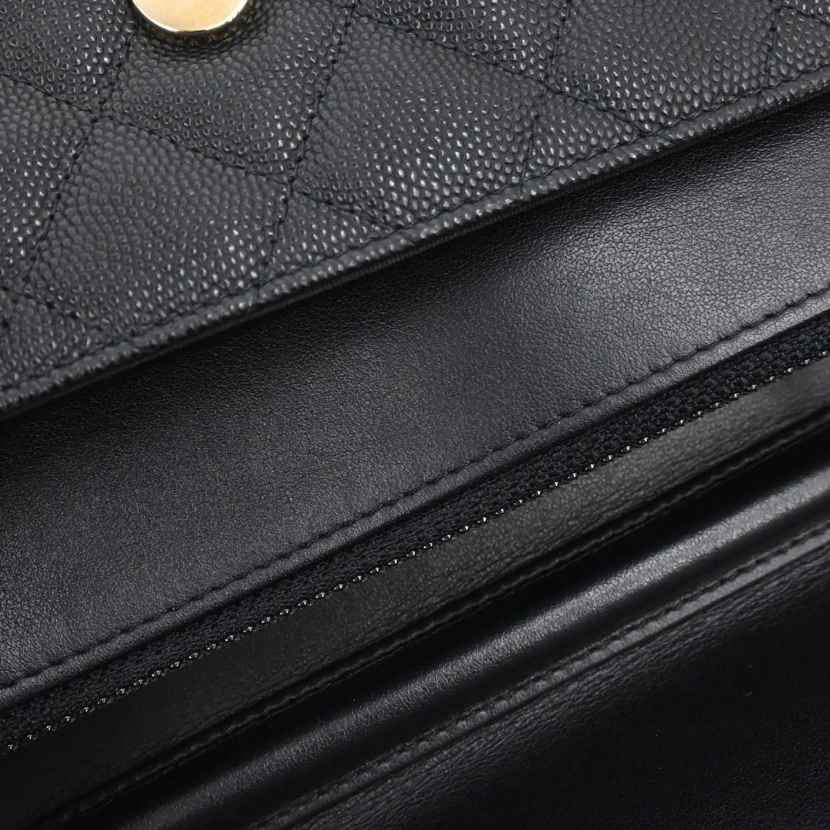 Chanel 2019 Black Caviar Skin CC Filigree WOC Wallet on Chain Bag