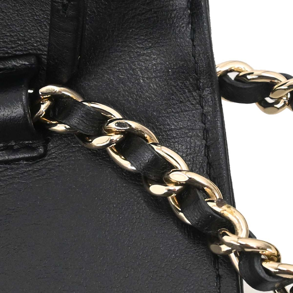 Chanel 2019 Black Caviar Skin CC Filigree WOC Wallet on Chain Bag