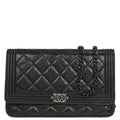 Boy Chanel 2014 Black Calfskin WOC Wallet on Chain Bag