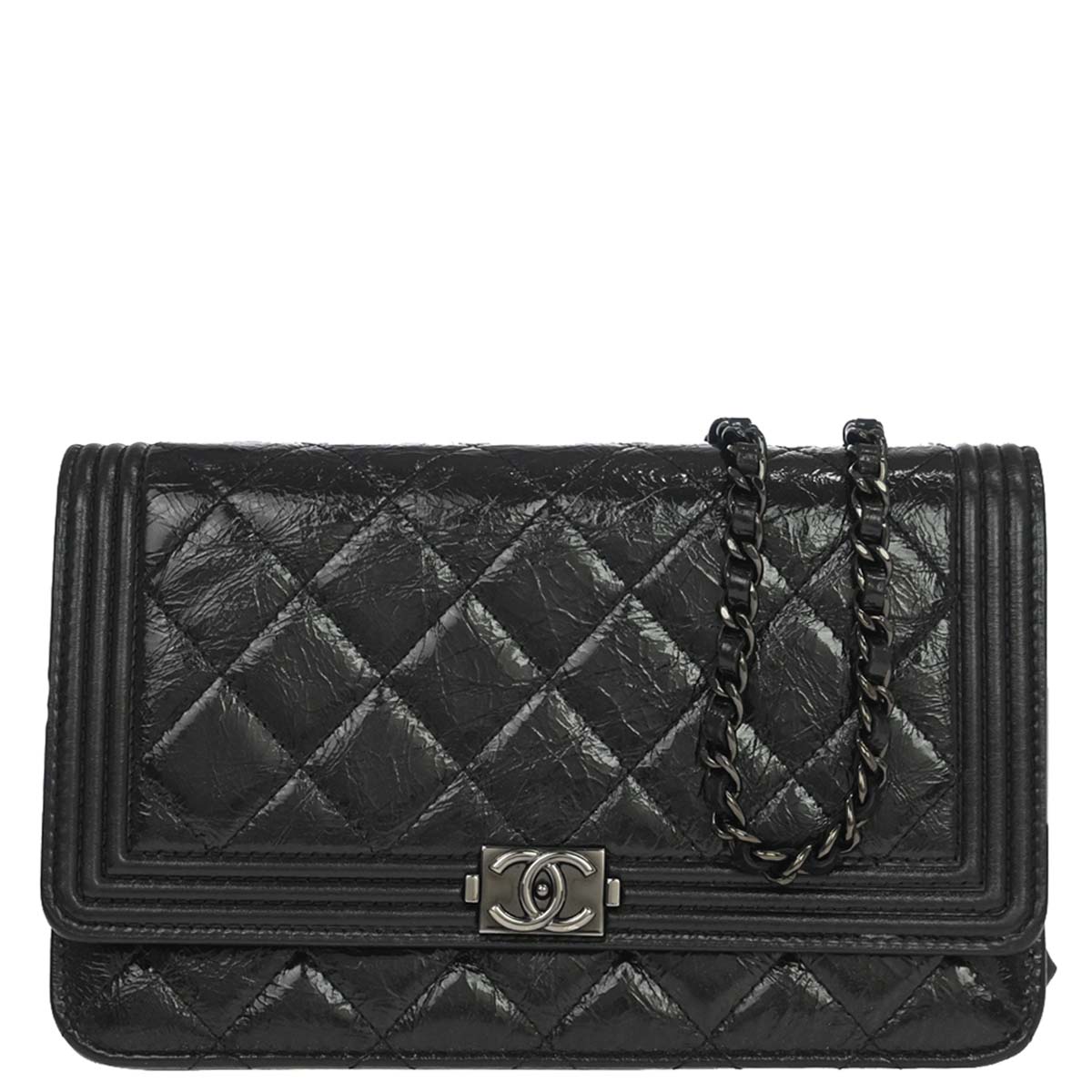 Boy Chanel 2014 Black Calfskin WOC Wallet on Chain Bag