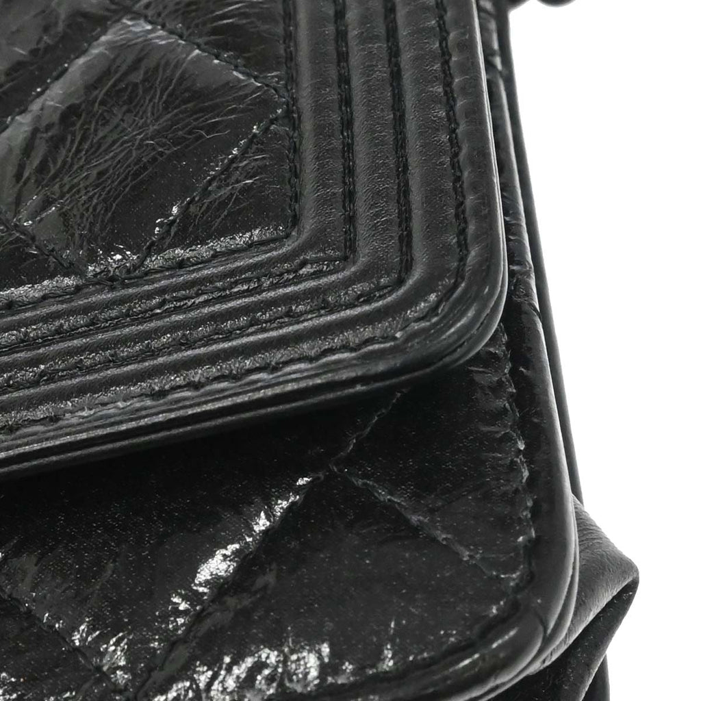 Boy Chanel 2014 Black Calfskin WOC Wallet on Chain Bag
