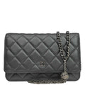 Chanel 2018-2019 Gray Lambskin Classic WOC Wallet on Chain Bag
