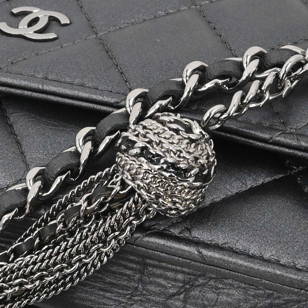 Chanel 2018-2019 Gray Lambskin Classic WOC Wallet on Chain Bag