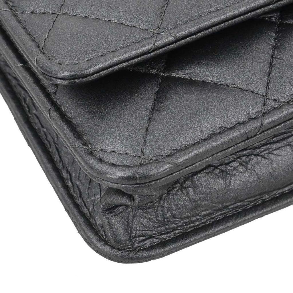 Chanel 2018-2019 Gray Lambskin Classic WOC Wallet on Chain Bag