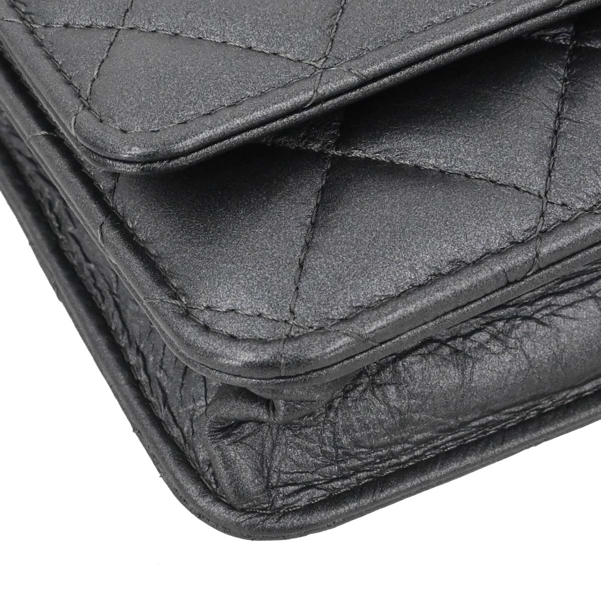Chanel 2018-2019 Gray Lambskin Classic WOC Wallet on Chain Bag