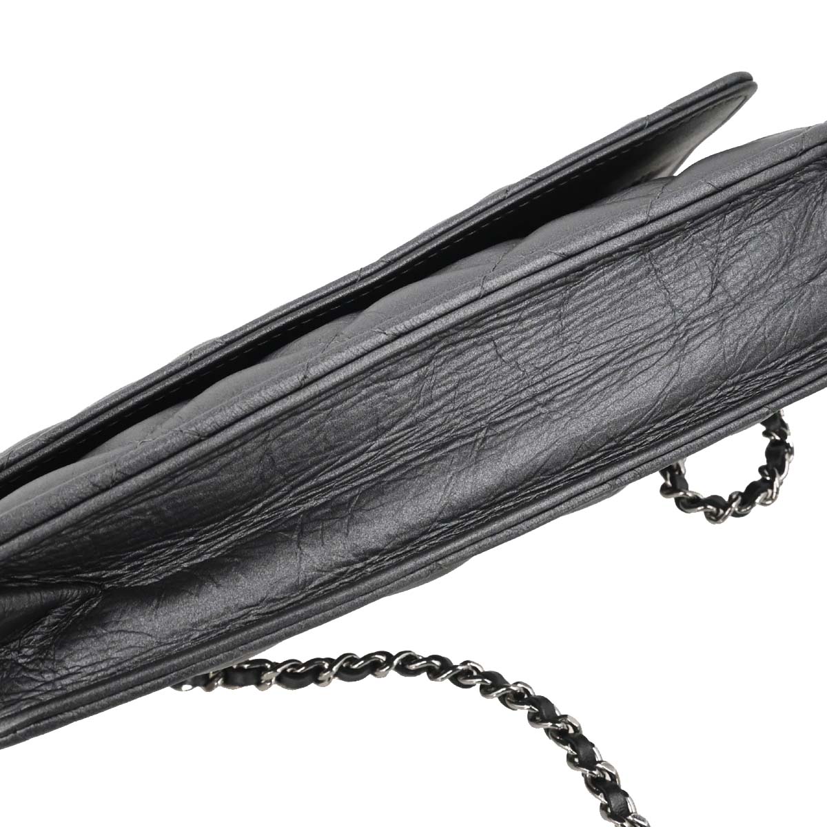 Chanel 2018-2019 Gray Lambskin Classic WOC Wallet on Chain Bag