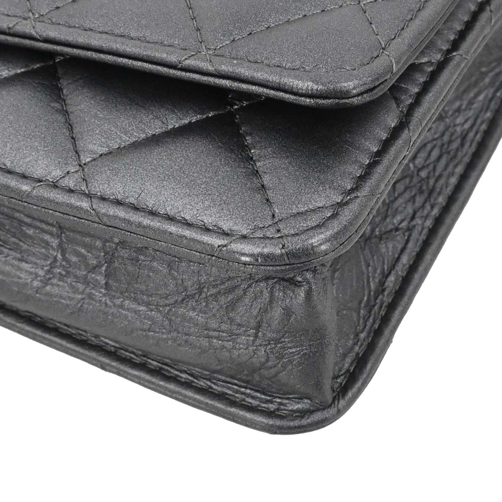 Chanel 2018-2019 Gray Lambskin Classic WOC Wallet on Chain Bag