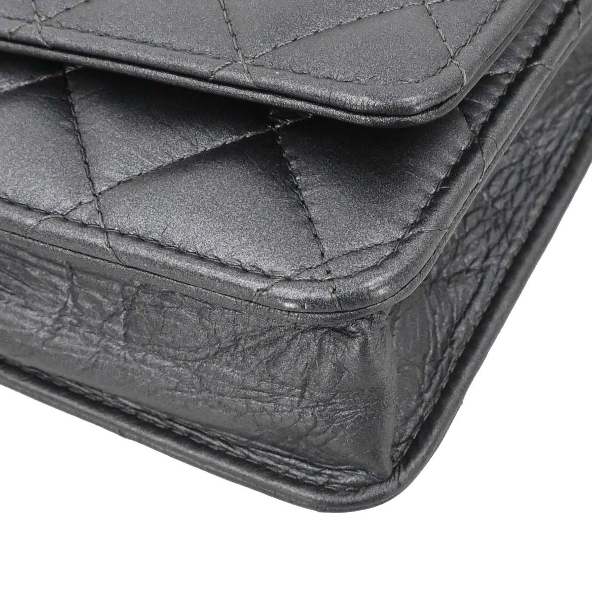 Chanel 2018-2019 Gray Lambskin Classic WOC Wallet on Chain Bag