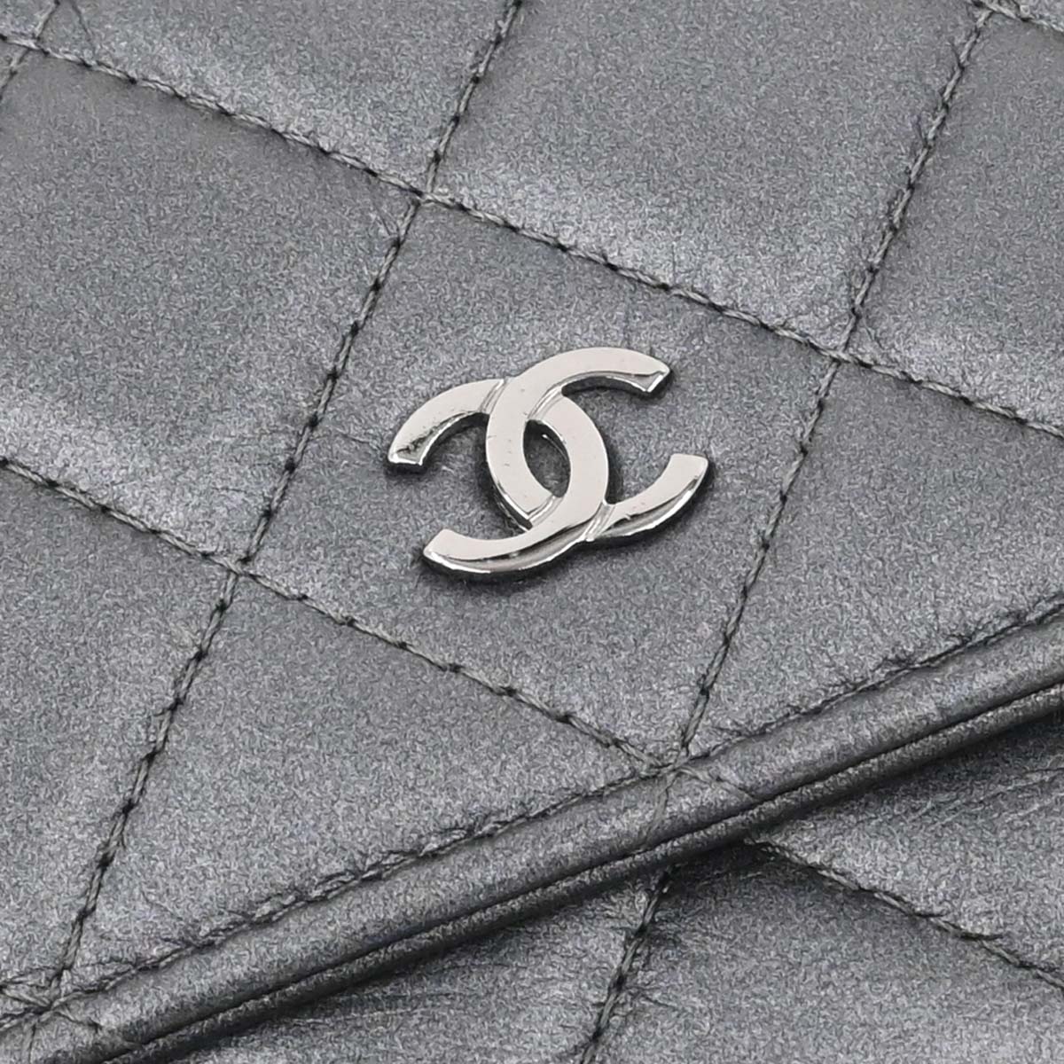 Chanel 2018-2019 Gray Lambskin Classic WOC Wallet on Chain Bag