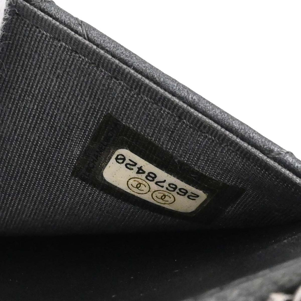 Chanel 2018-2019 Gray Lambskin Classic WOC Wallet on Chain Bag