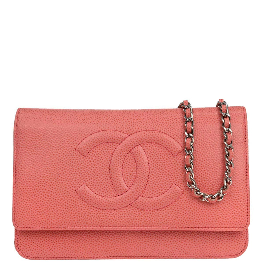 Chanel 2012-2013 Pink Caviar Skin Timeless WOC Wallet on Chain Shoulder Bag