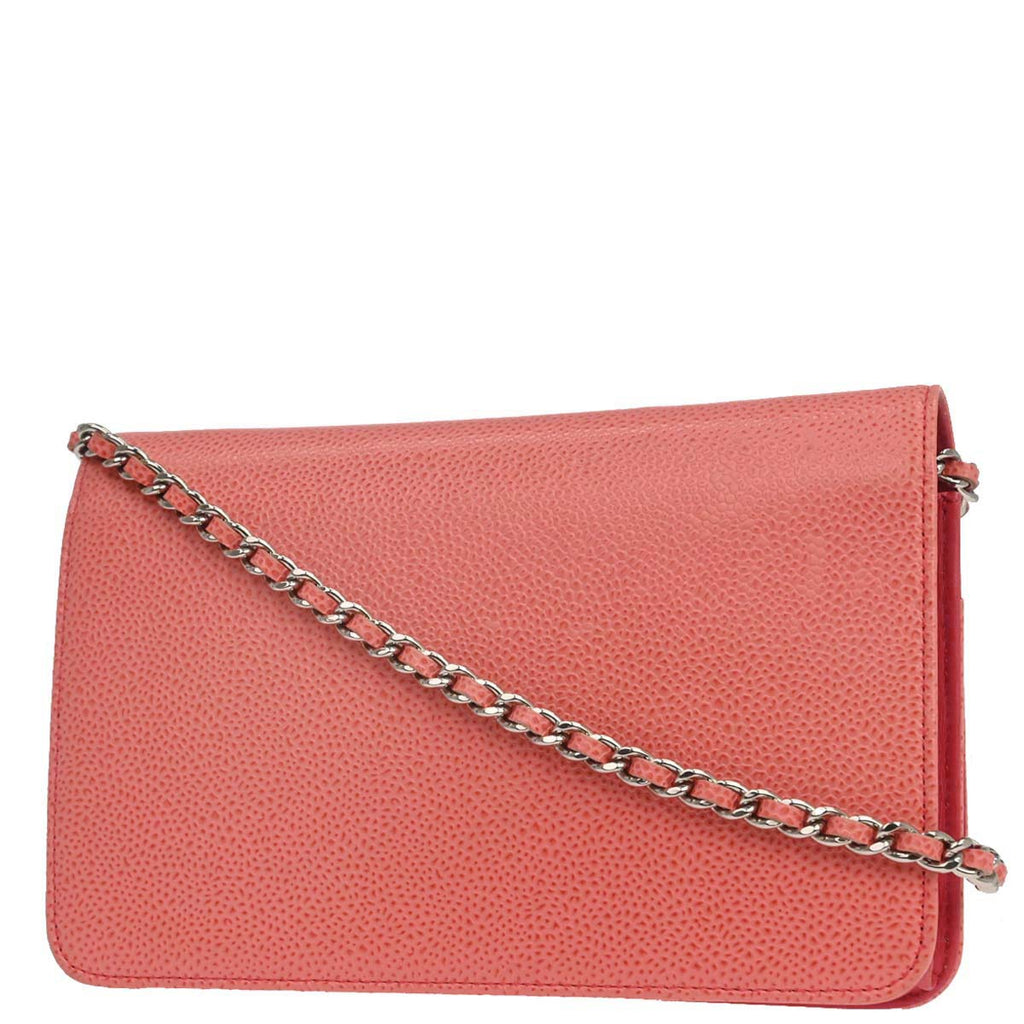 Chanel 2012-2013 Pink Caviar Skin Timeless WOC Wallet on Chain Shoulder Bag
