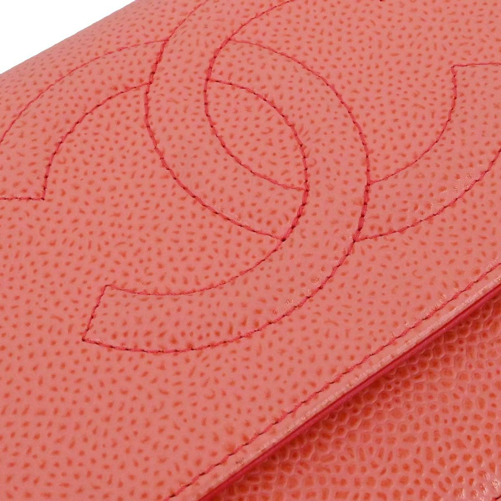 Chanel 2012-2013 Pink Caviar Skin Timeless WOC Wallet on Chain Shoulder Bag