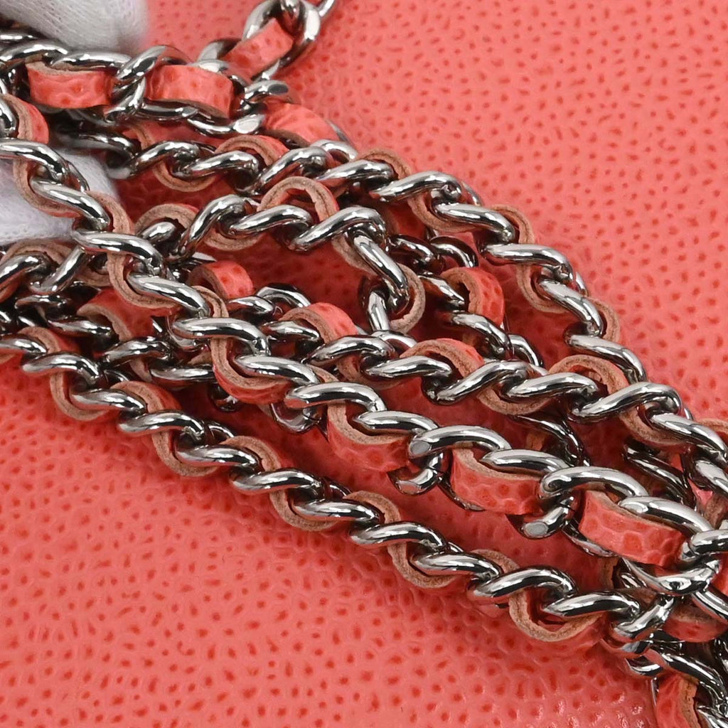 Chanel 2012-2013 Pink Caviar Skin Timeless WOC Wallet on Chain Shoulder Bag