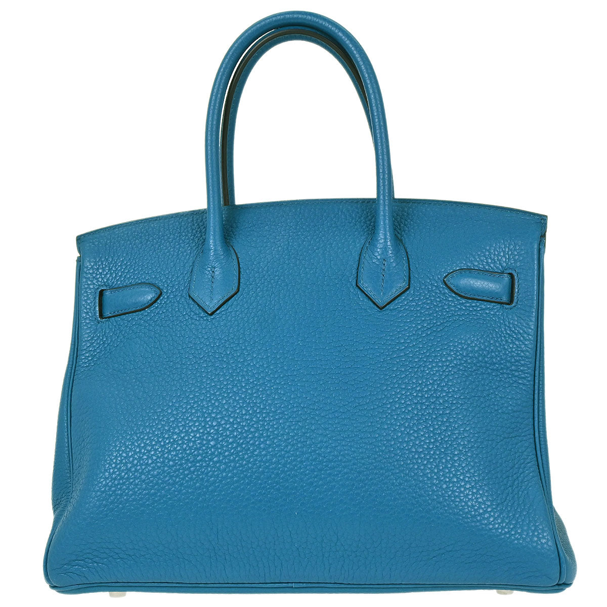 Hermes Blue Izmir Taurillon Clemence Birkin 30 Verso Handbag