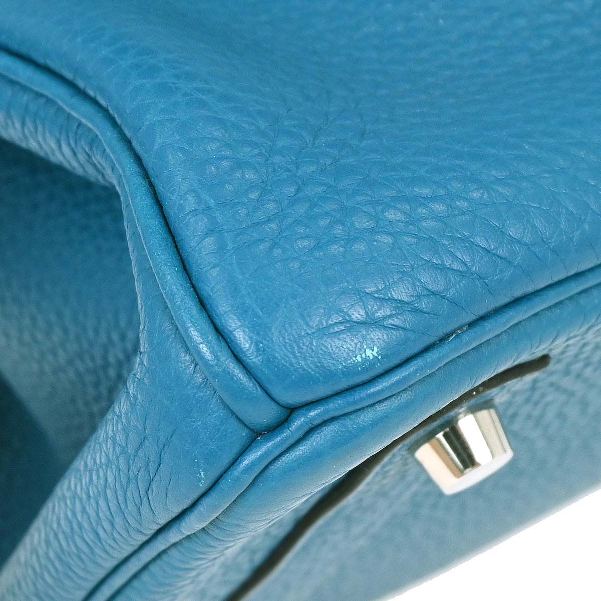 Hermes Blue Izmir Taurillon Clemence Birkin 30 Verso Handbag