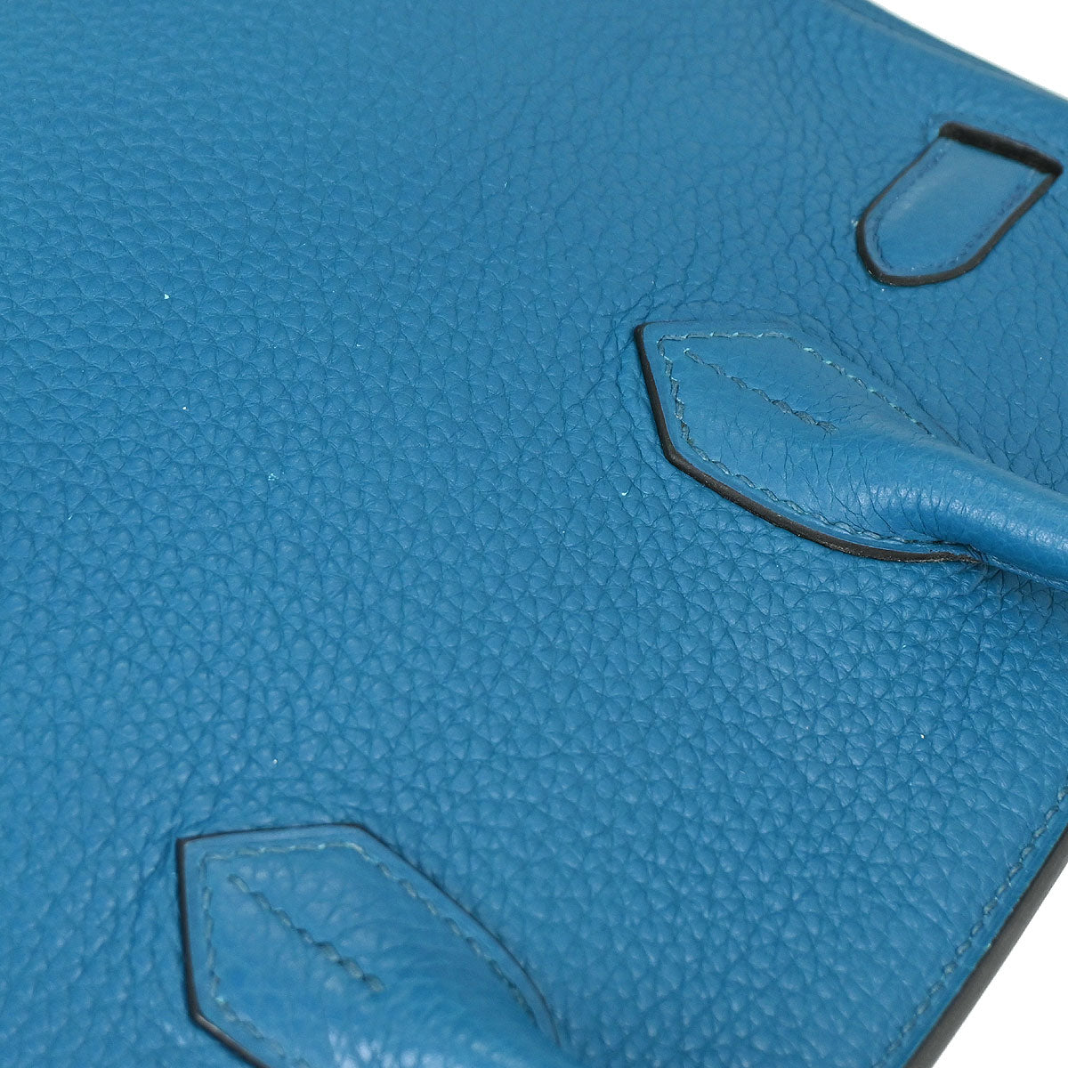 Hermes Blue Izmir Taurillon Clemence Birkin 30 Verso Handbag