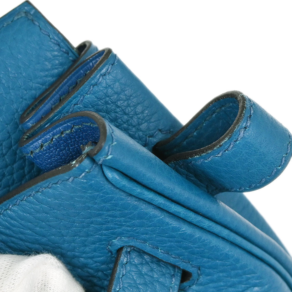 Hermes Blue Izmir Taurillon Clemence Birkin 30 Verso Handbag