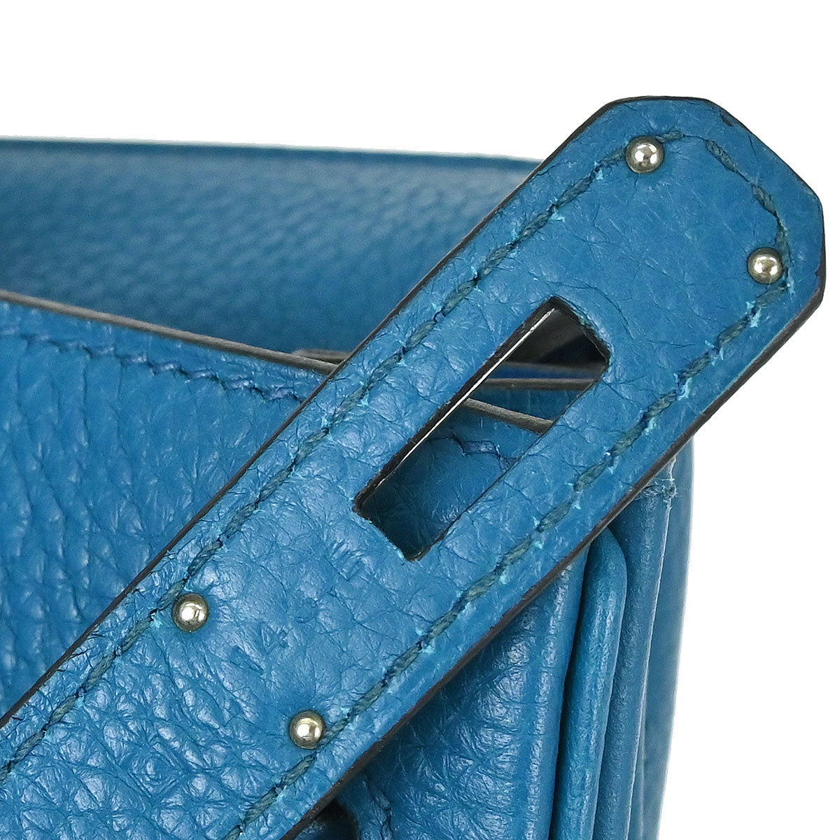 Hermes Blue Izmir Taurillon Clemence Birkin 30 Verso Handbag