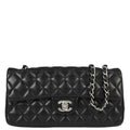 Chanel Black Lambskin East West Shoulder Bag